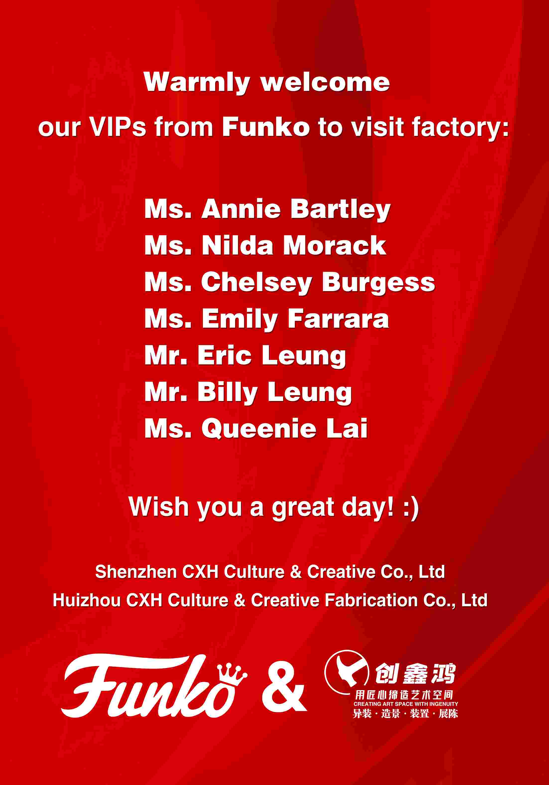 Funko kumpanya delegasyon upang bisitahin ang aming factory lakas ipakita ang pansin